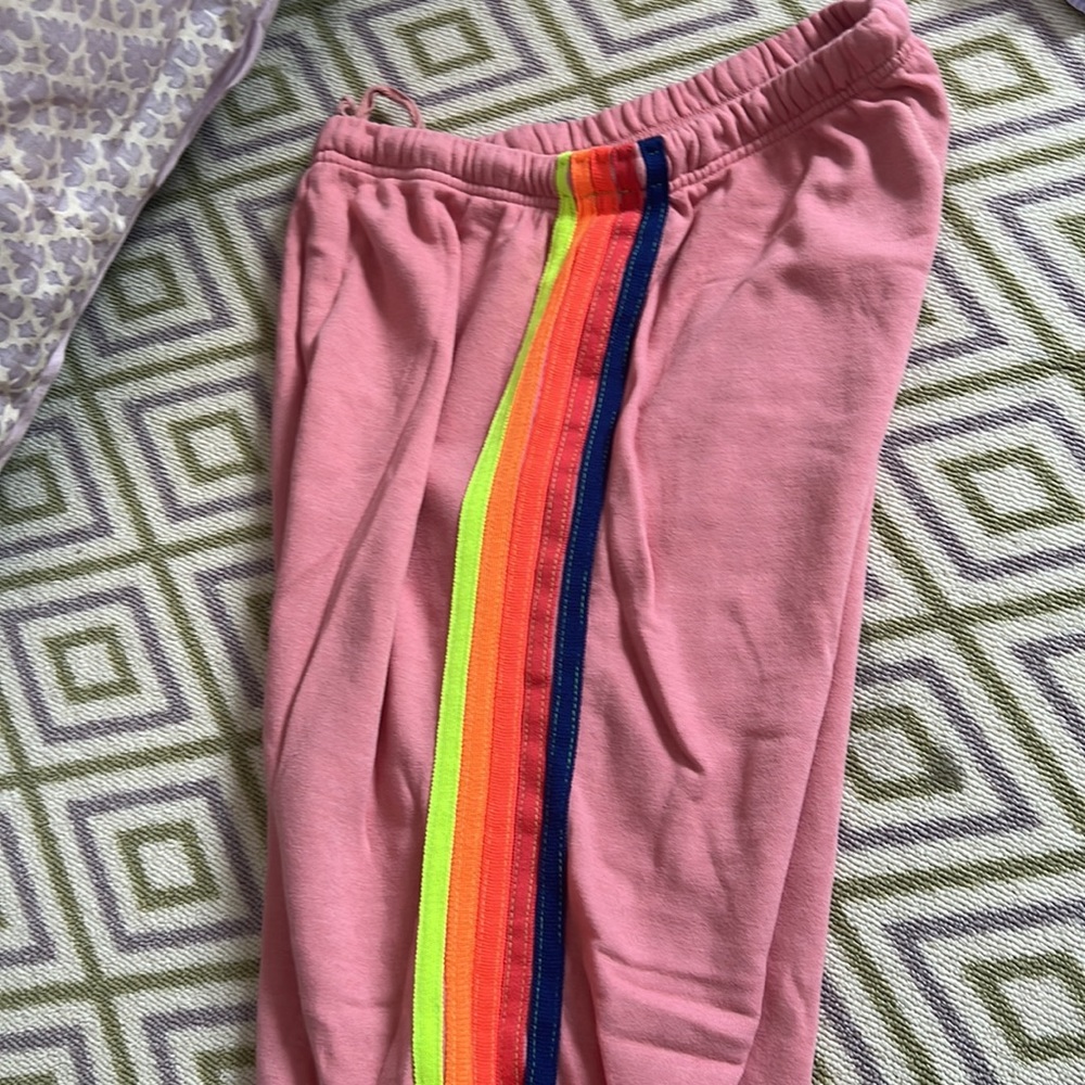 Aviator Nation Blush 5 Stripe Sweatpants